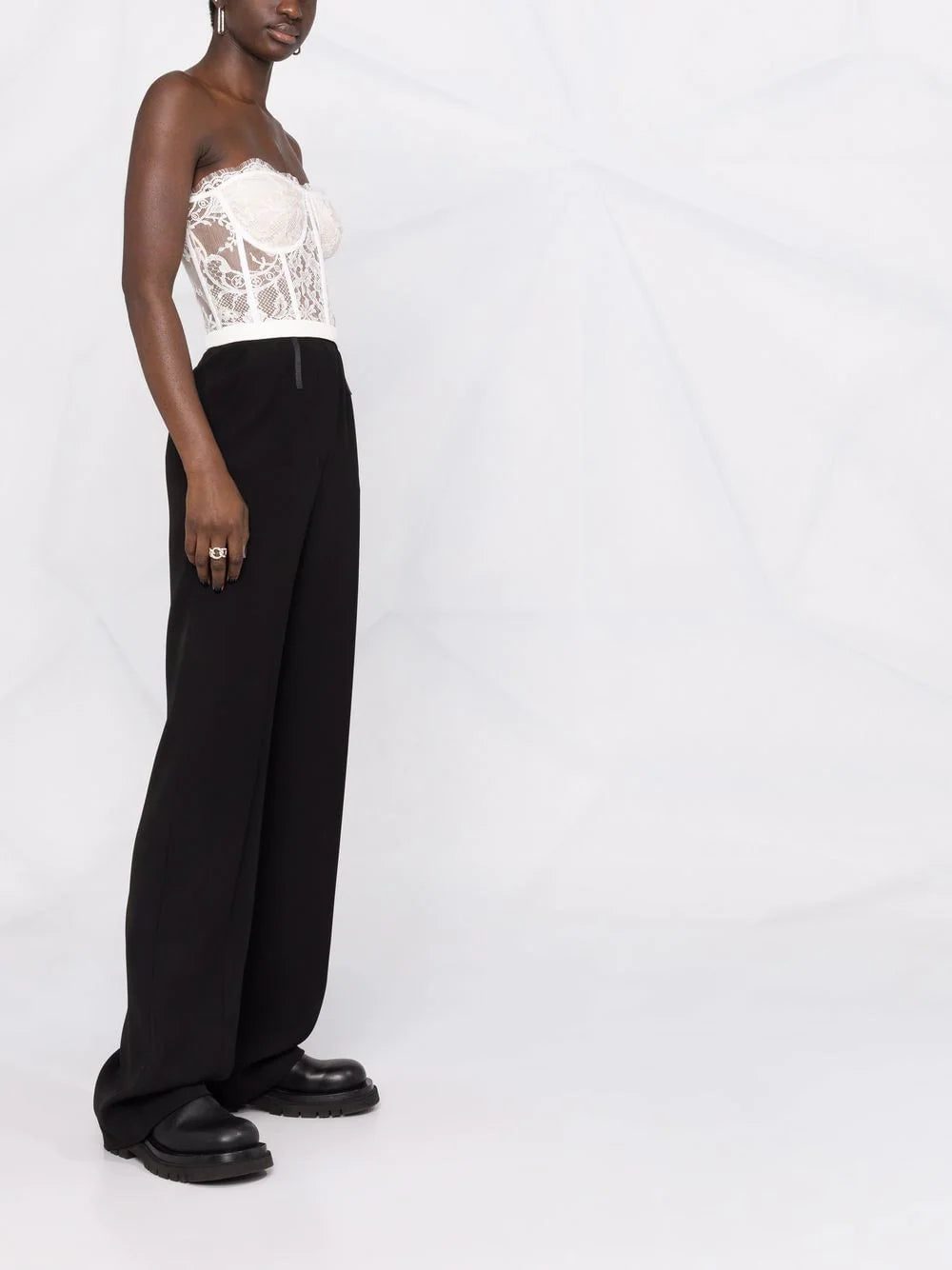 Alexander McQueen floral-lace bustier top - Image 4