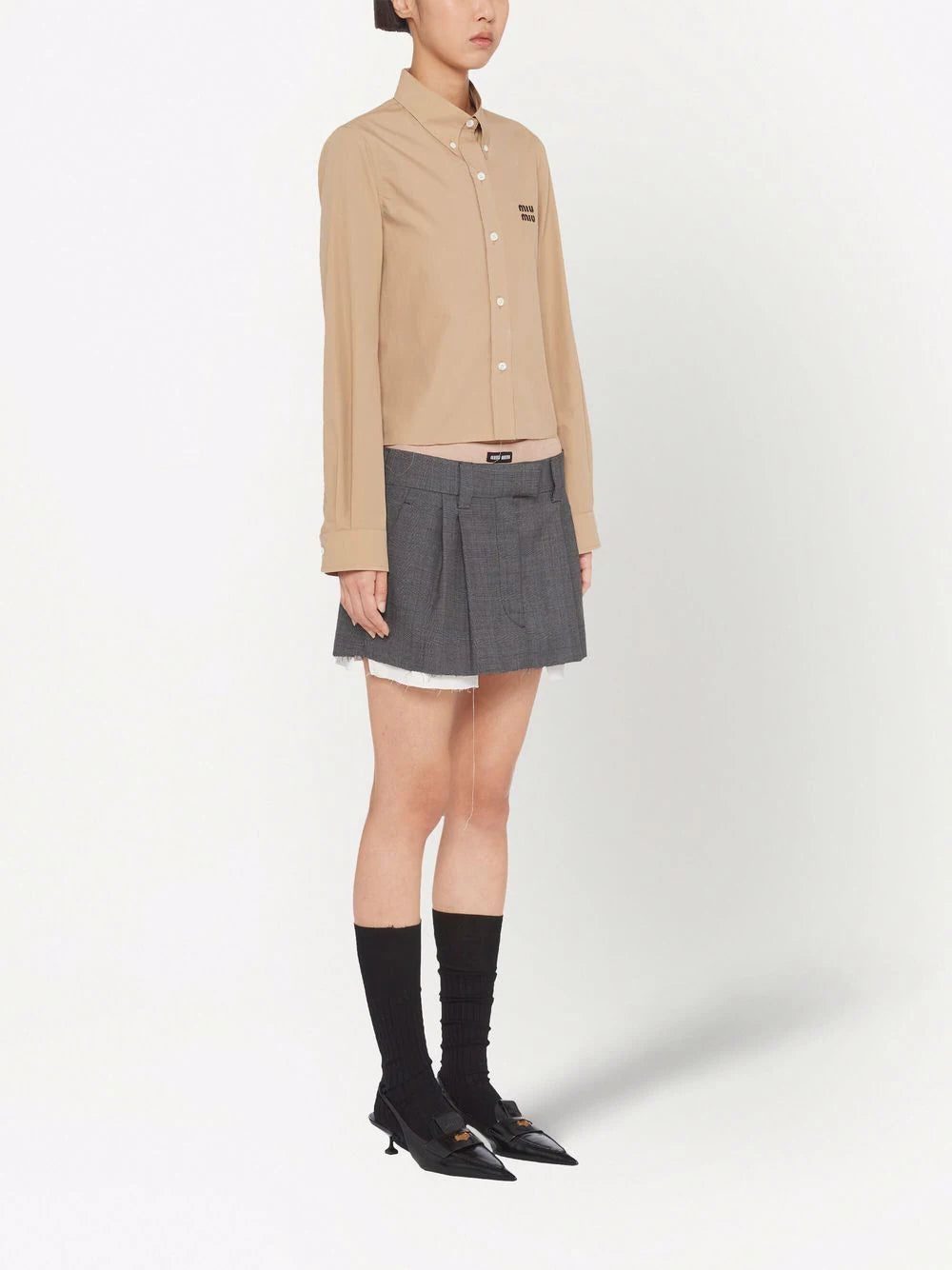 Miu Miu Prince-Of-Wales check mini skirt - Image 3