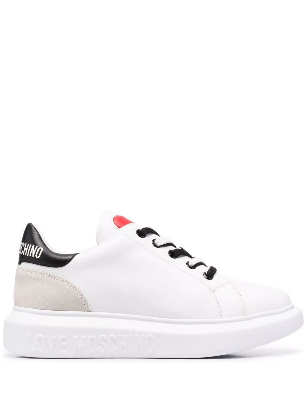 Love Moschino heart motif leather sneakers