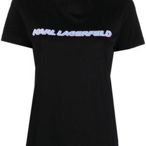 Karl Lagerfeld Future-print organic cotton T-shirt