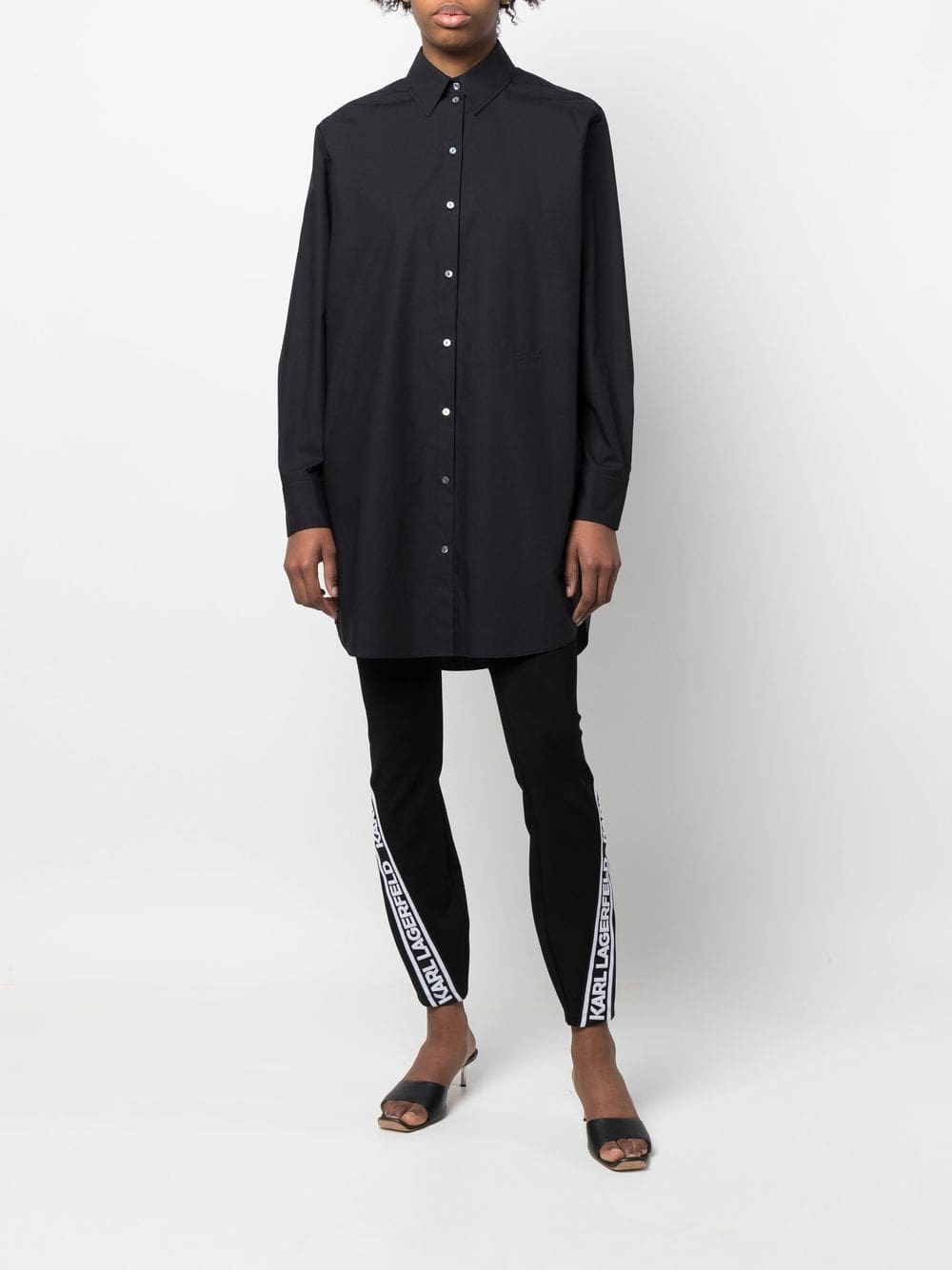 Karl Lagerfeld logo-print organic cotton shirt - Image 4