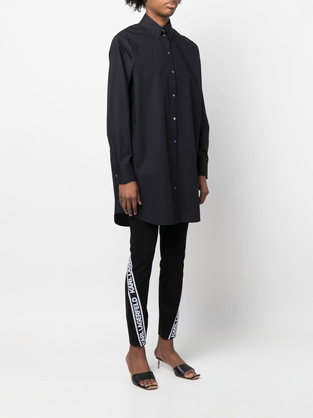 Karl Lagerfeld logo-print organic cotton shirt - Image 3