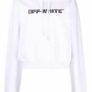 Off-White rhinestone-embellished logo hoodie