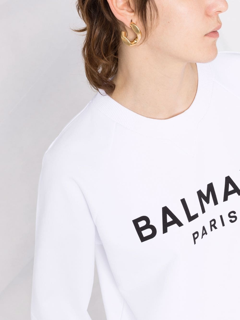 Balmain logo-print cotton sweatshirt - Image 3