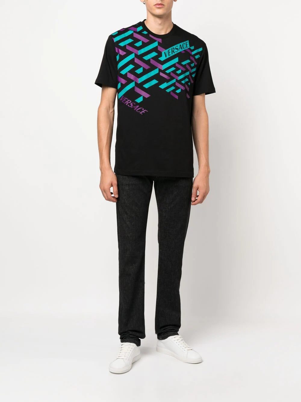 Versace La Greca-print short-sleeved T-shirt - Image 2