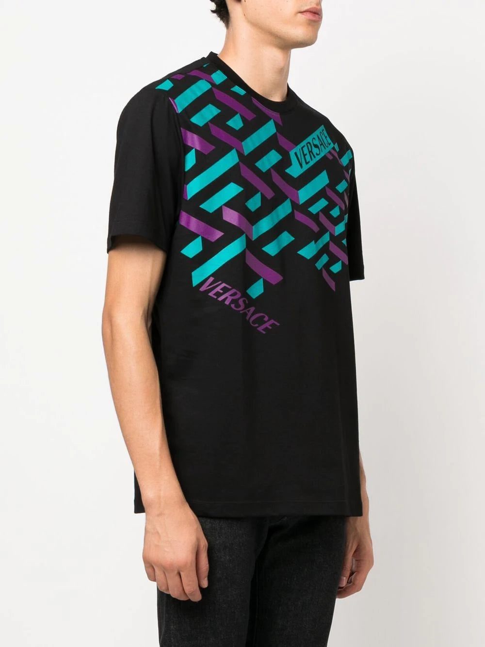 Versace La Greca-print short-sleeved T-shirt - Image 3