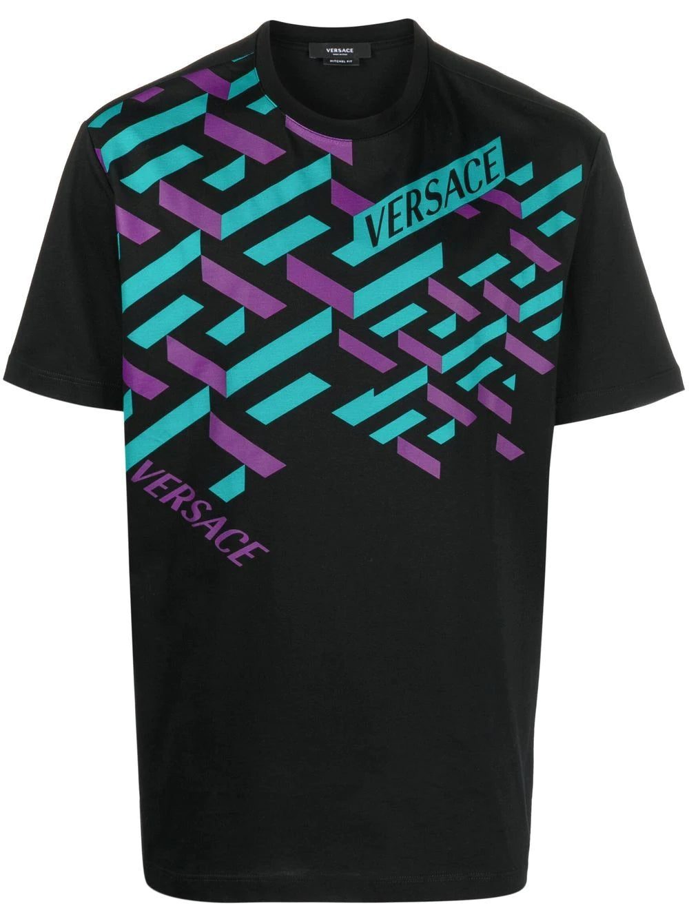 Versace La Greca-print short-sleeved T-shirt