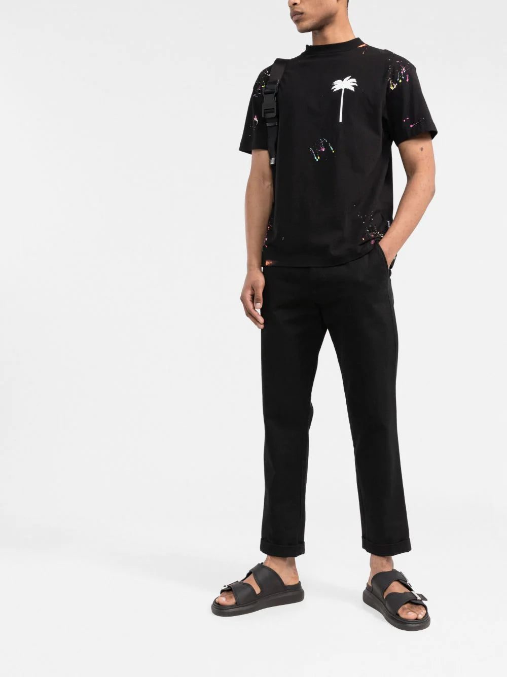 Palm Angels paint splatter logo-print T-shirt - Image 2