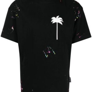 Palm Angels  paint splatter logo-print T-shirt