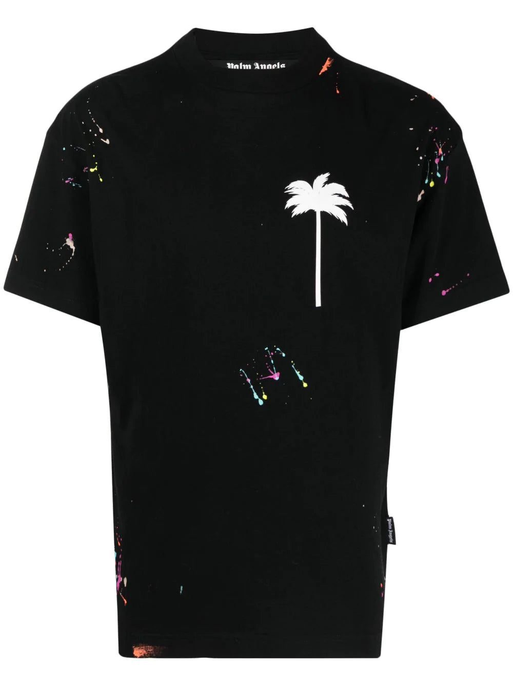 Palm Angels paint splatter logo-print T-shirt