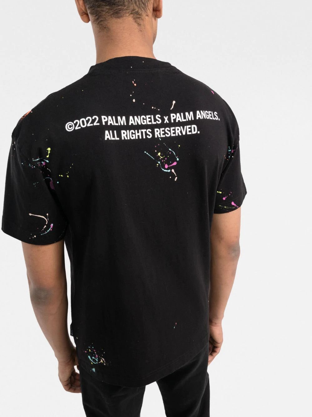 Palm Angels paint splatter logo-print T-shirt - Image 3