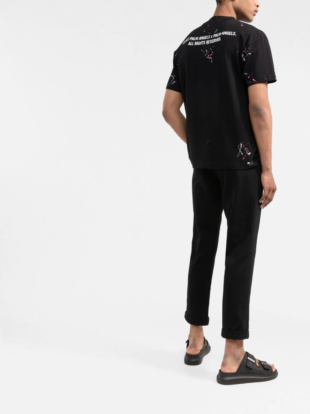 Palm Angels paint splatter logo-print T-shirt - Image 4