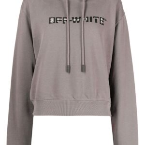 Off-White rhinestone-embellished logo hoodie