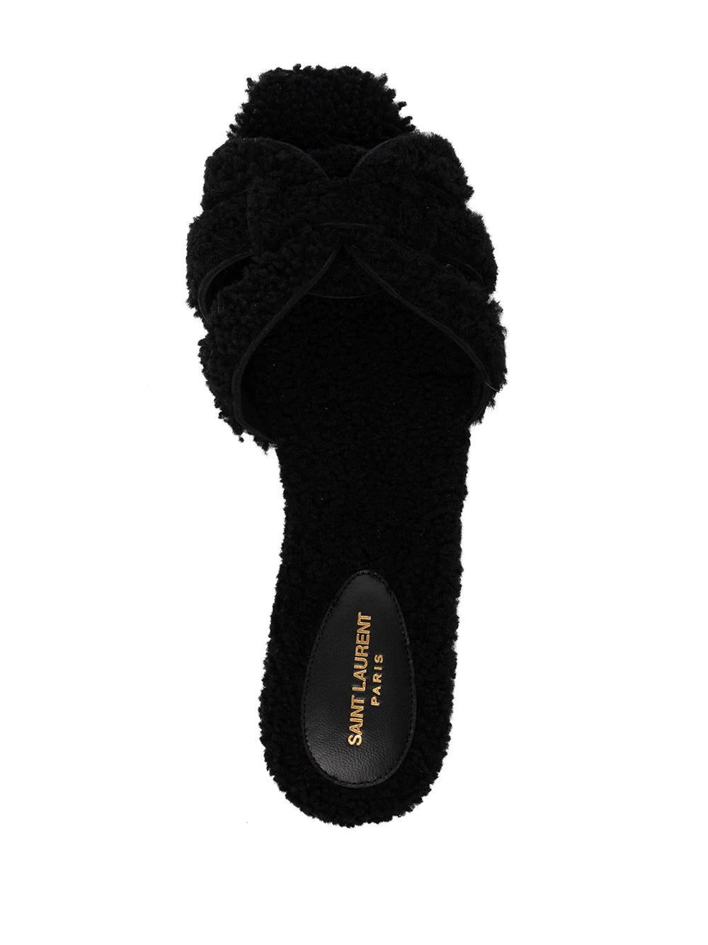 Saint Laurent Tribute shearling slides - Image 4