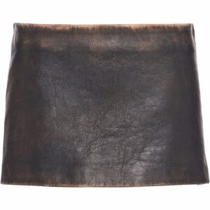 Prada faded-effect leather miniskirt