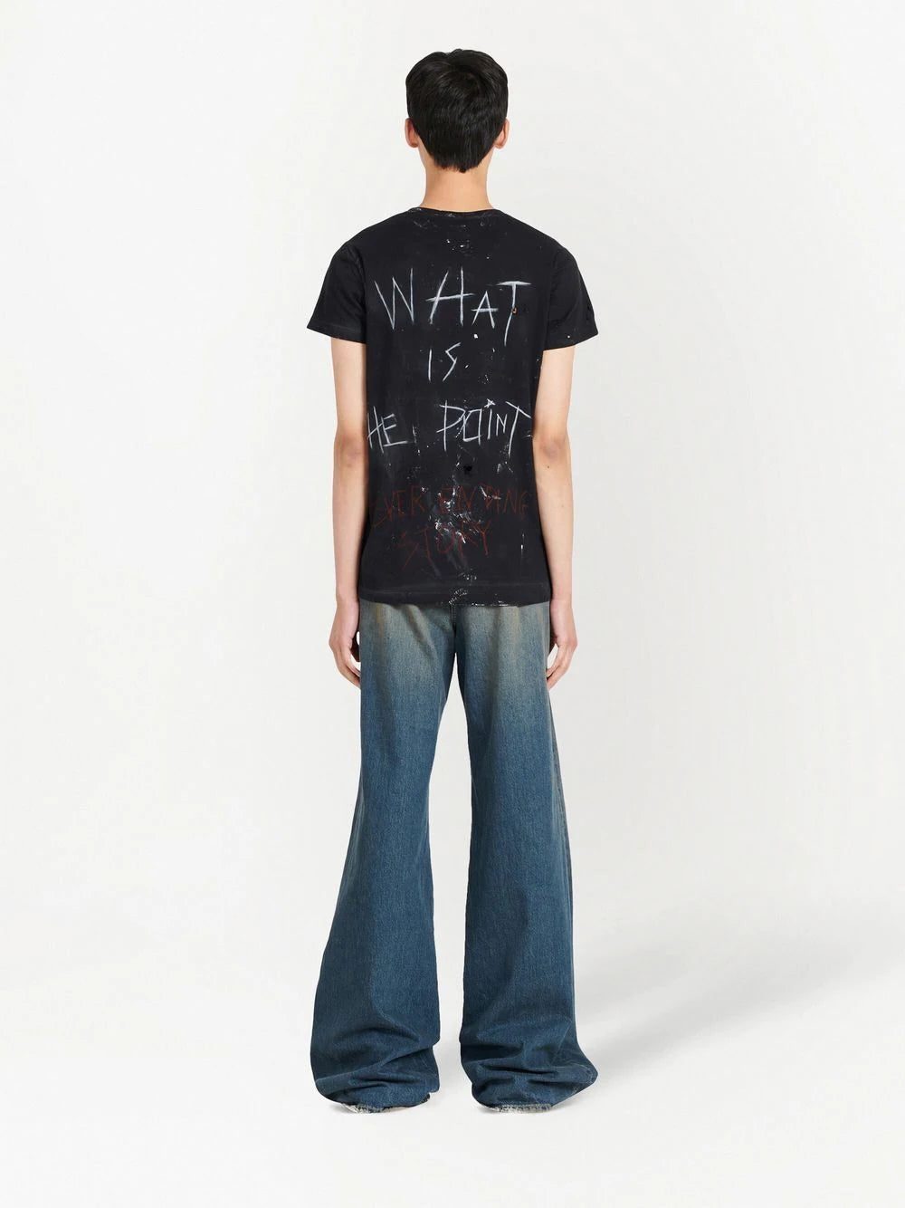 Balmain logo-print slogan T-shirt - Image 4