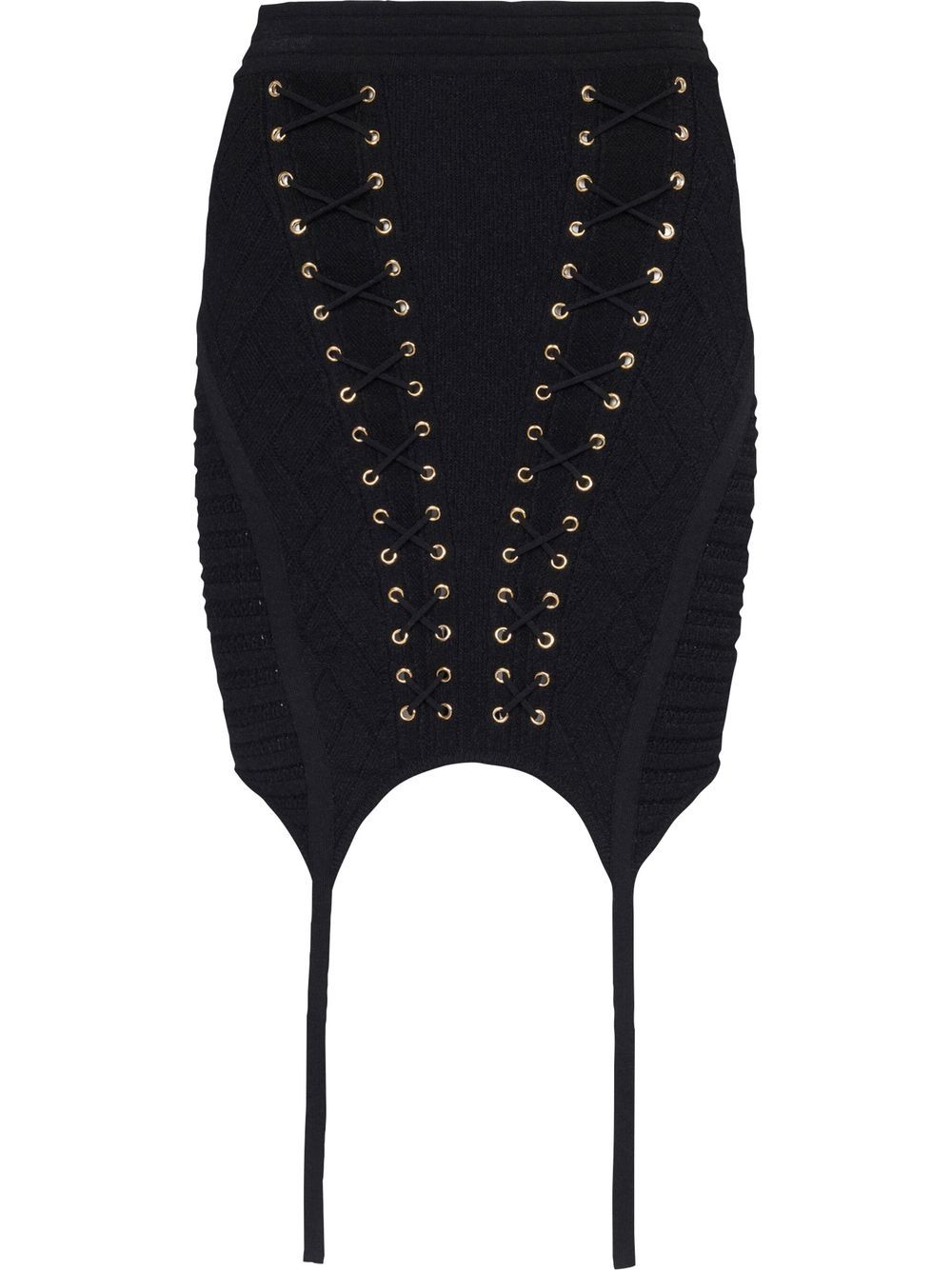 Balmain lace-up detailed knit skirt