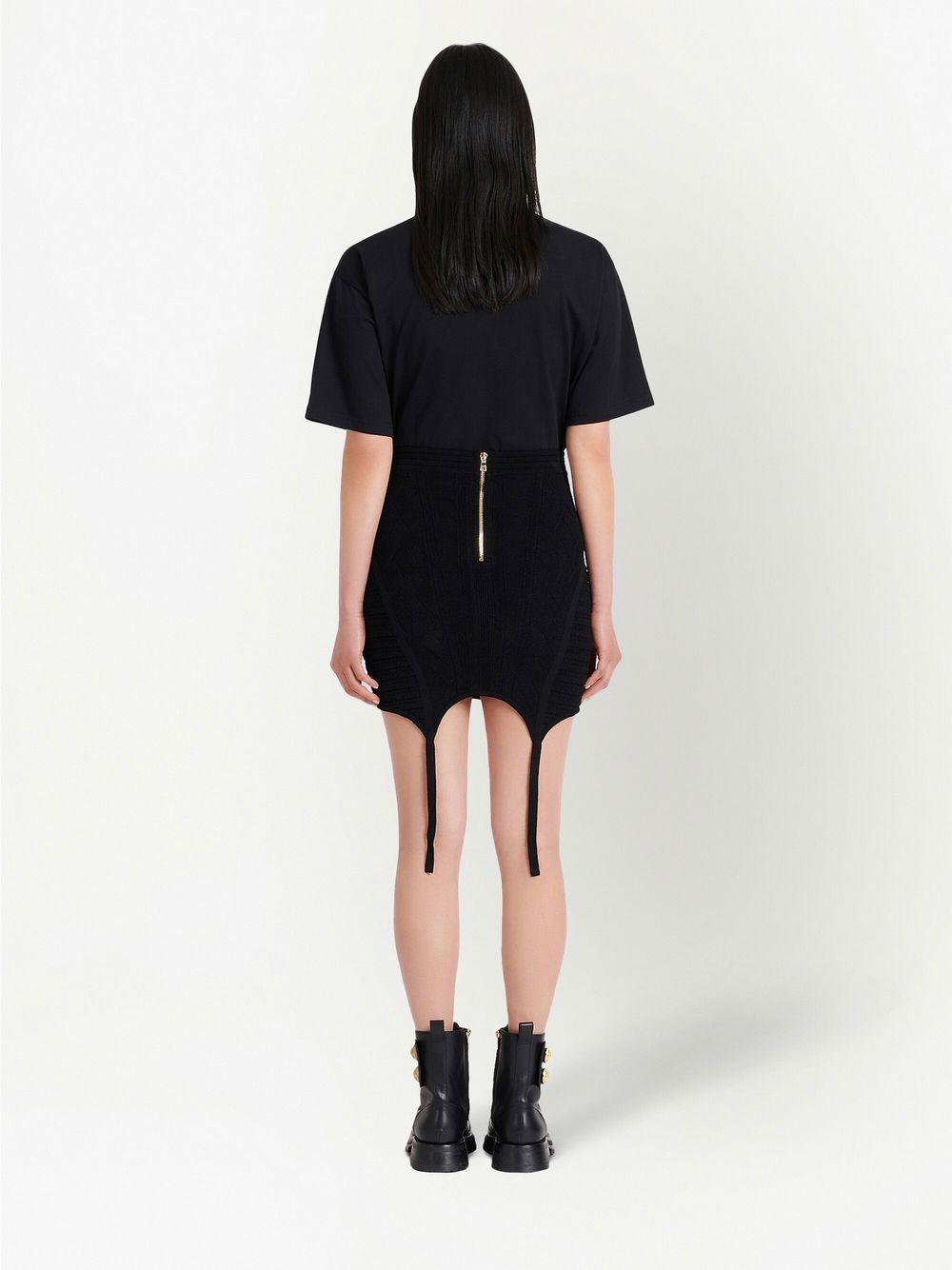 Balmain lace-up detailed knit skirt - Image 4