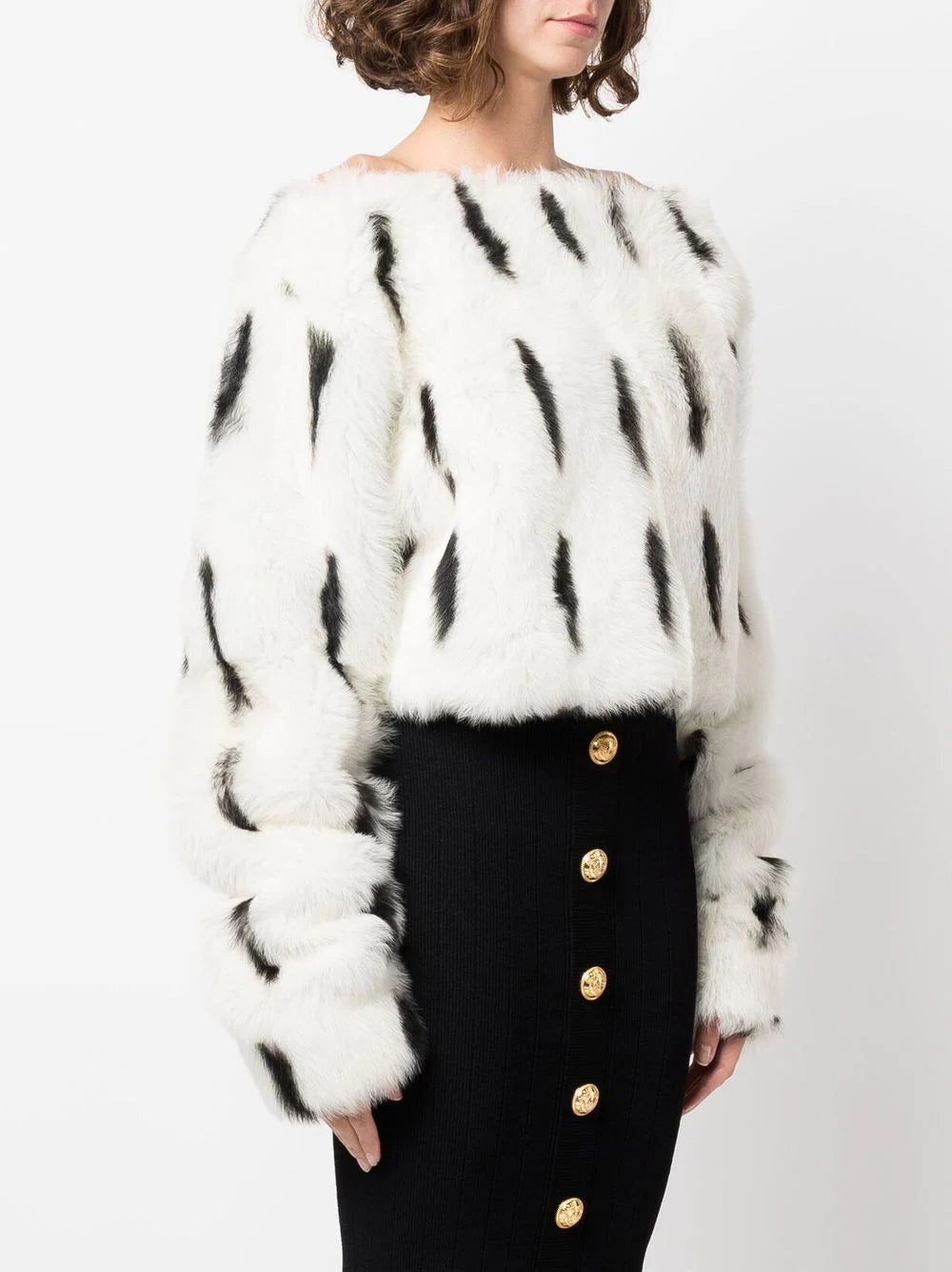 Balmain shearling boat-neck top - Image 3