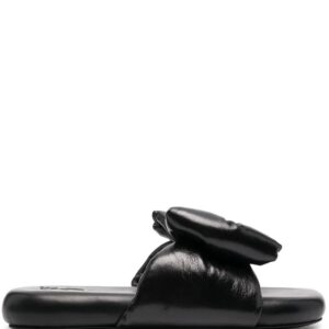 Off-White  padded bow-embellished slides