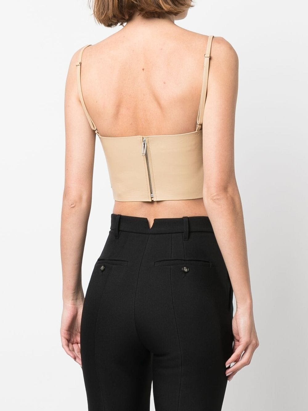 Off-White cropped leather bustier top - Image 4