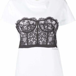 Alexander McQueen  Corset-print cotton T-shirt