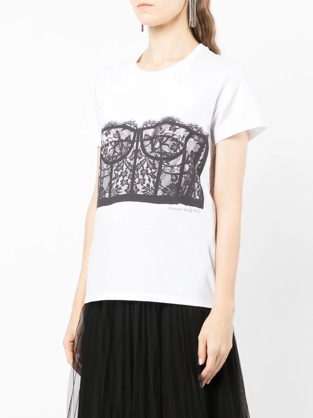 Alexander McQueen Corset-print cotton T-shirt - Image 3
