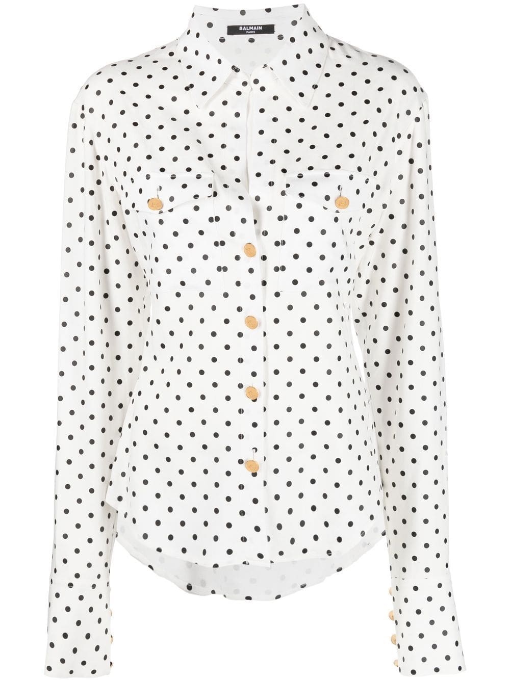 Balmain polka-dot long-sleeve shirt