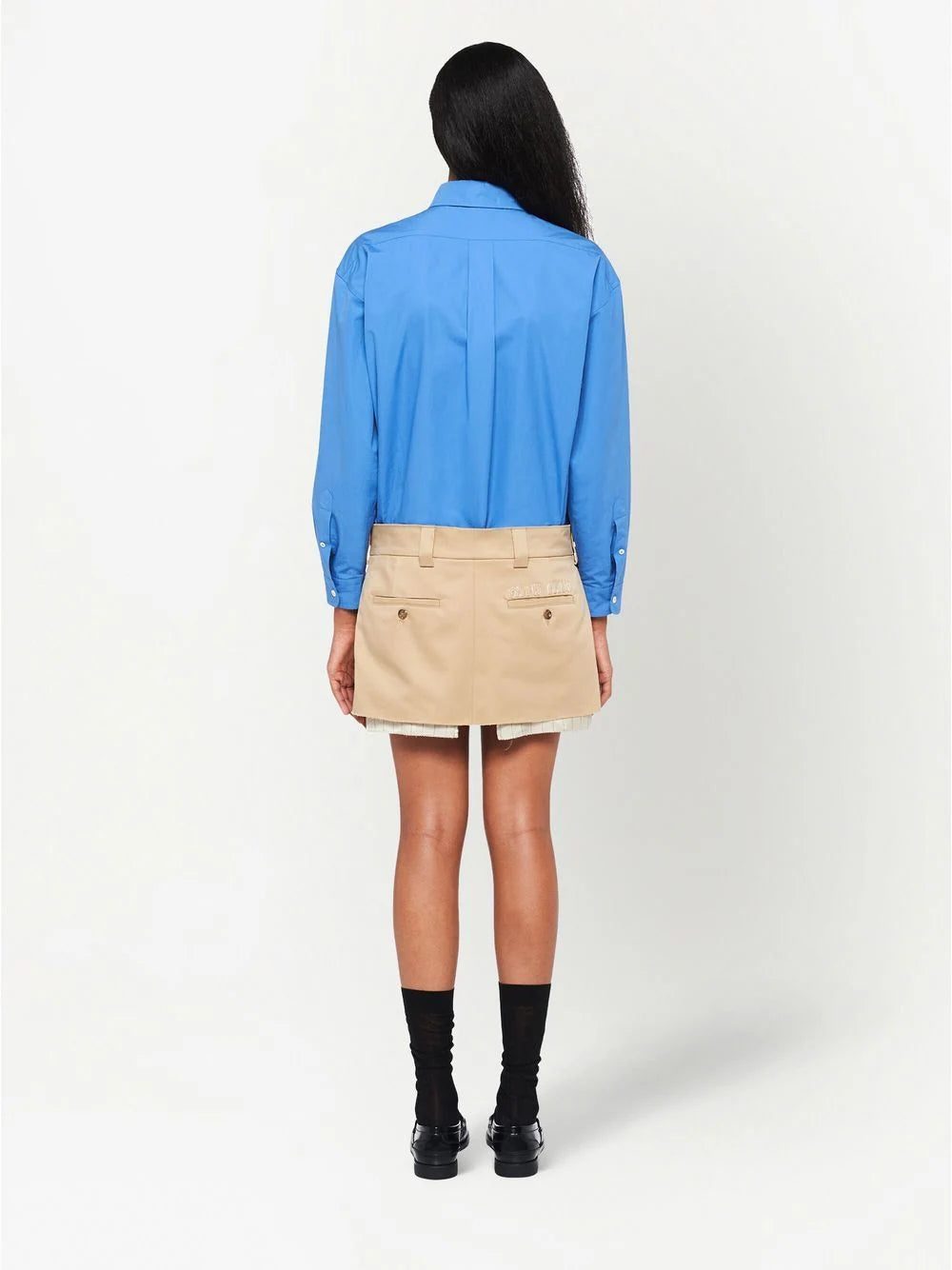 Miu Miu embroidered-logo chino miniskirt - Image 4
