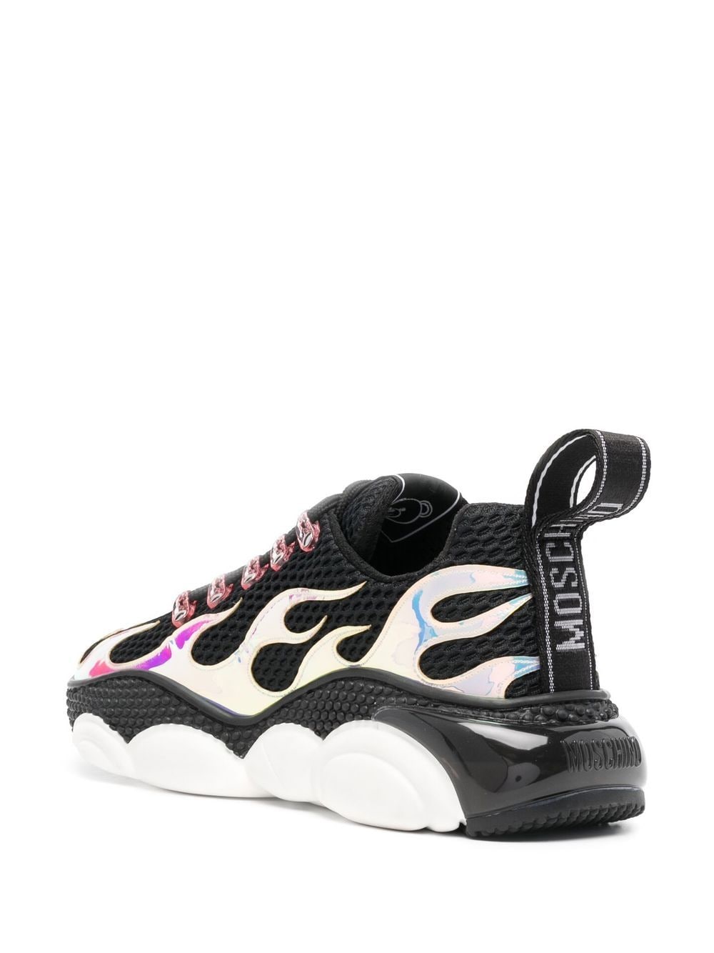 Moschino flame-effect lace-up sneakers - Image 3