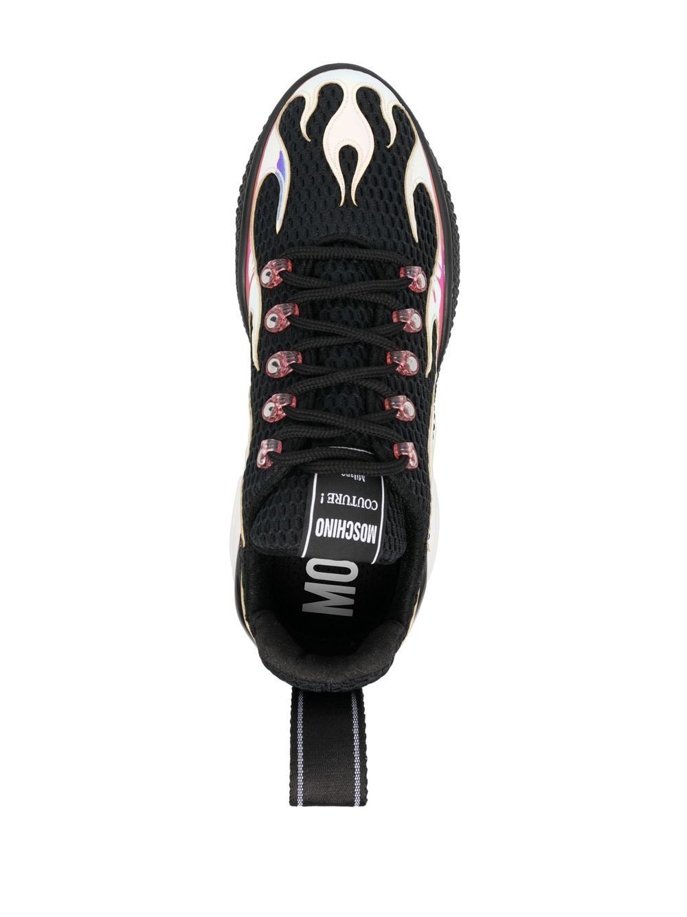 Moschino flame-effect lace-up sneakers - Image 4