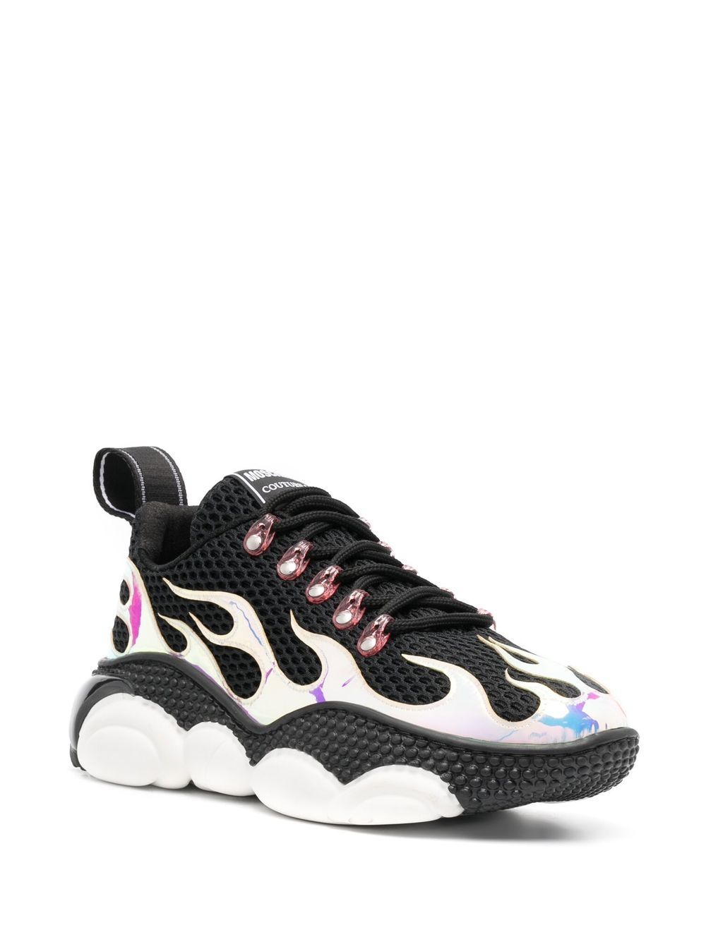 Moschino flame-effect lace-up sneakers - Image 2