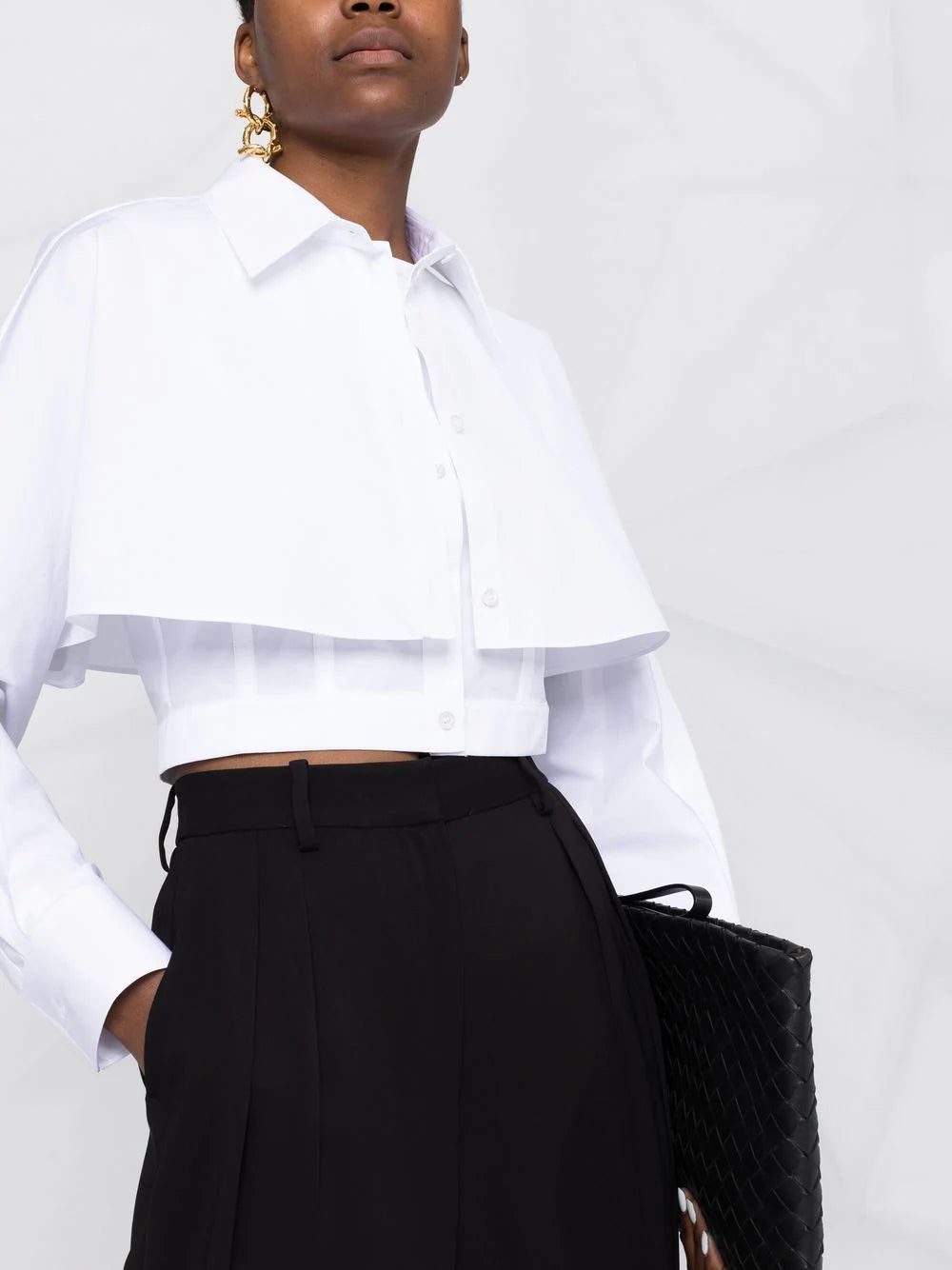Alexander McQueen layered cropped shirt - Image 3