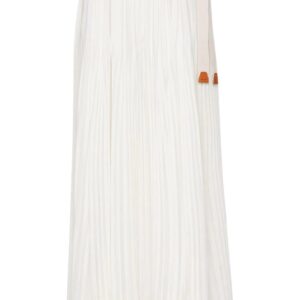 Prada  pleated silk crepe midi skirt