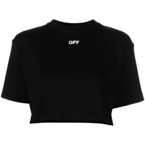 Off-White cropped logo-print T-shirt