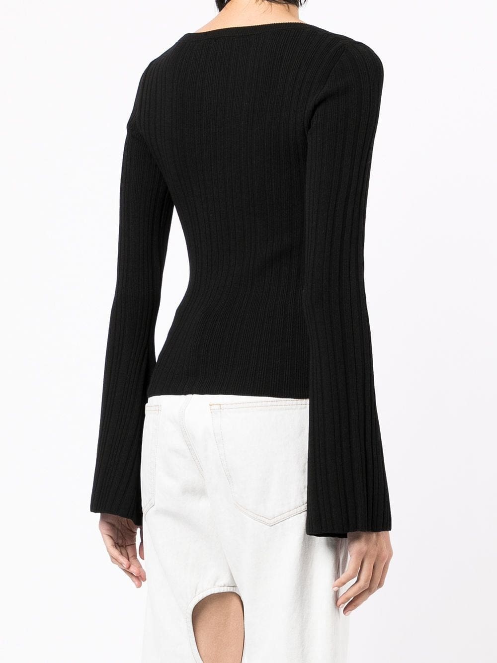 Off-White logo print ribbed top - Image 4