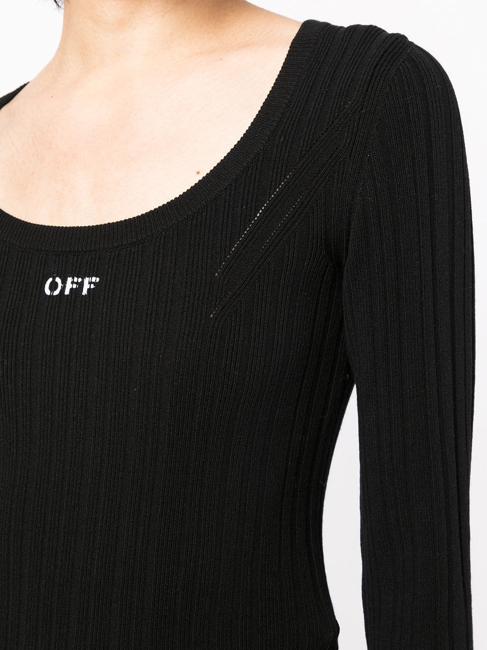 Off-White logo print ribbed top - Image 5