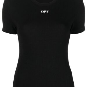 Off-White logo-print ribbed T-shirt