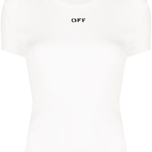 Off-White logo-print ribbed T-shirt