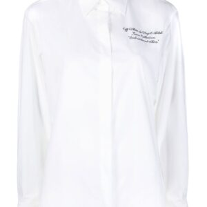 Off-White logo-embroidered shirt