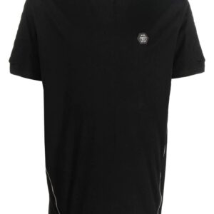 Philipp Plein  zippered logo-patch T-shirt