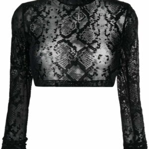 Philipp Plein geometric-print cropped top