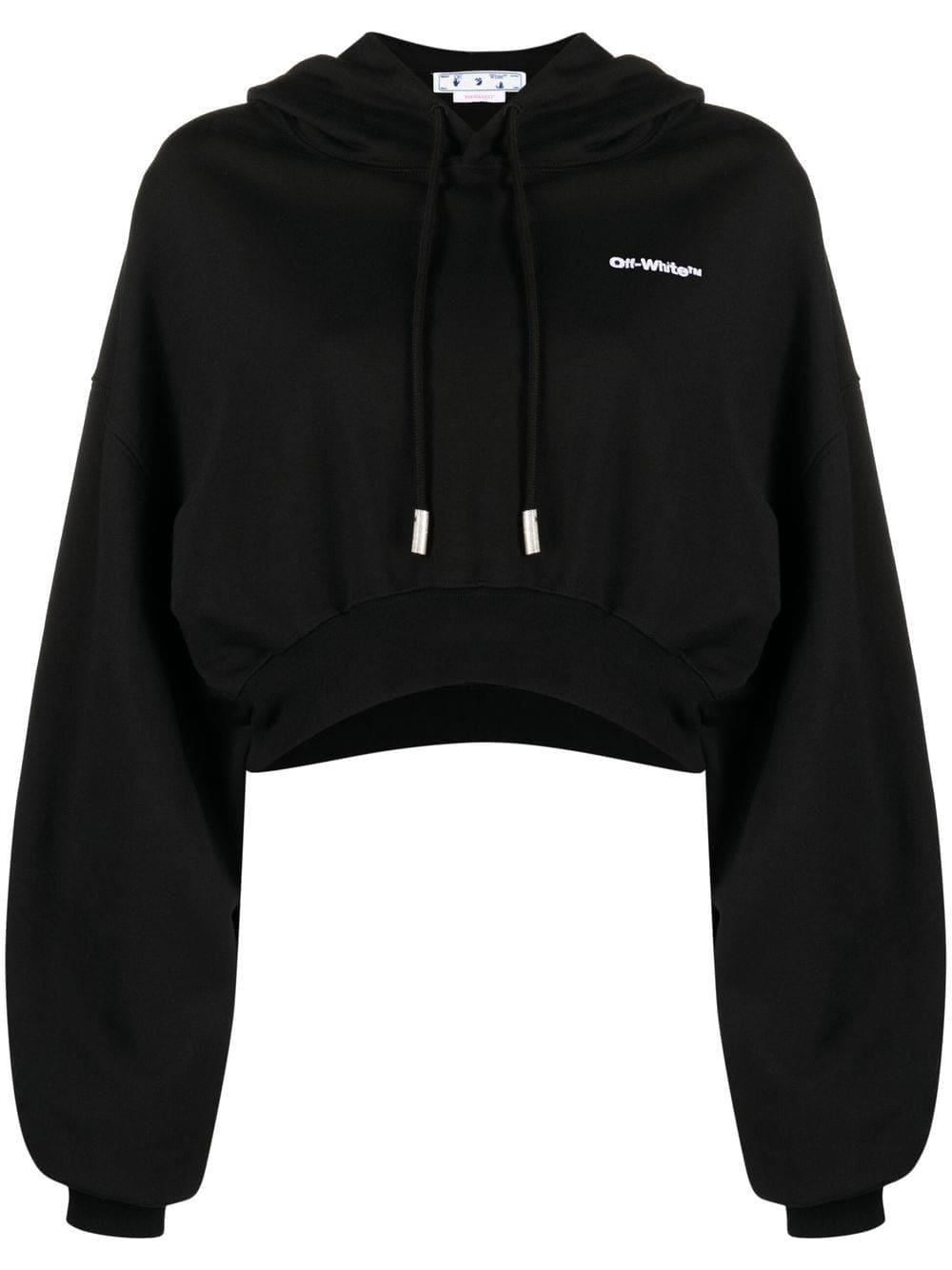 Off-White embroidered-logo cropped hoodie