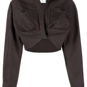 Off-White cropped long-sleeve shirt