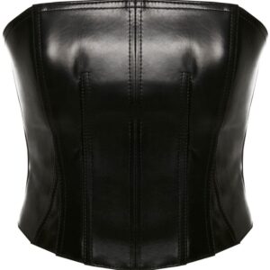 Alexander McQueen strapless leather bustier top