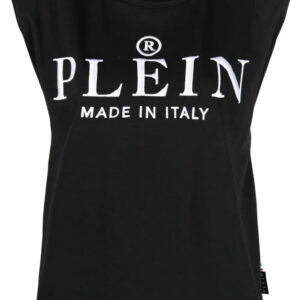 Philipp Plein embroidered-logo padded shoulder tank top