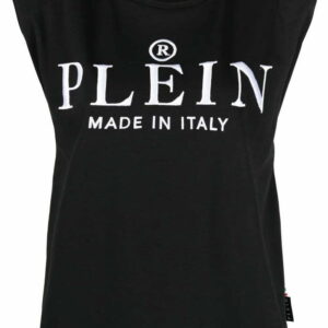 Philipp Plein embroidered-logo padded shoulder tank top