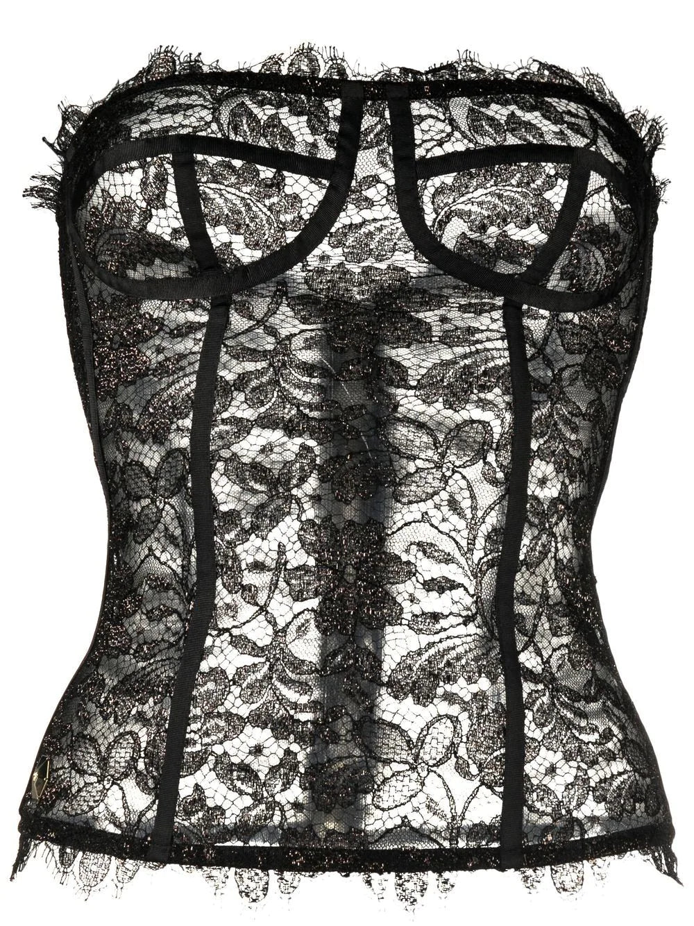 Philipp Plein lace-detail bustier top