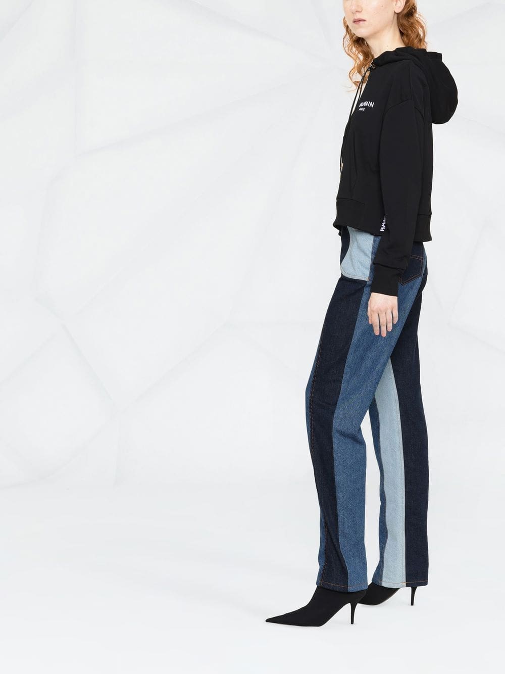 Balmain logo print drawstring hoodie - Image 3