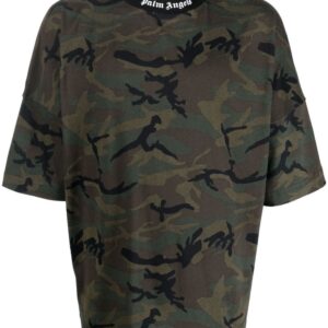 Palm Angels  logo-band camouflage-print T-shirt